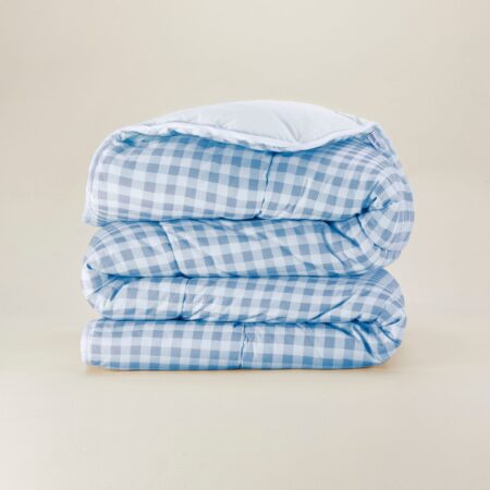 imagen comforter set vichy azul doblado entero recto
